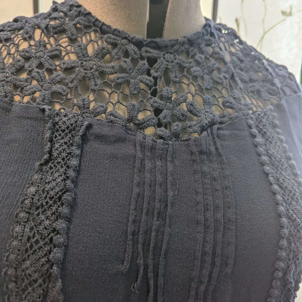 Women's Miss Pinky navy blue blouse XL - Picture 4 of 6